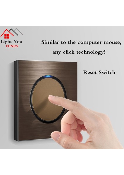 86 Tip 1 2 3 4 Gang 1 Yollu 2 Yollu Ev Duvar Priz Alüminyum Fırçalanmış Kahverengi Panel LED Gösterge Anahtarı Ab Soket 90 V-250 V (Yurt Dışından) fiyatları