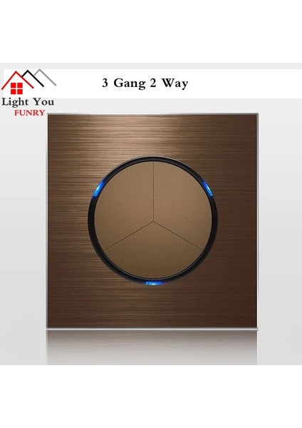 86 Tip 1 2 3 4 Gang 1 Yollu 2 Yollu Ev Duvar Priz Alüminyum Fırçalanmış Kahverengi Panel LED Gösterge Anahtarı Ab Soket 90 V-250 V (Yurt Dışından) indirimleri