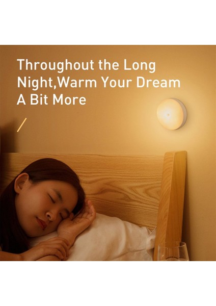 LED Gece Lambası Pır Akıllı Hareket Sensörü Gece Lambası LED Vücut Hareketi Şarj Edilebilir Gece Lambası Yatak Odası Merdivenler Için Sıcak Beyaz (Yurt Dışından)