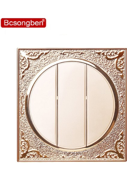 Lüks Oyma Basma Düğmesi Anahtar Priz 3GANG2WAY Duvar Işık Soketi 110V-250V 10A (Yurt Dışından) fiyatları