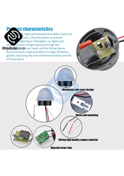 As-20 Ac 110V 220V 10A Su Geçirmez Hassas Otomatik Fotoğraf Anahtarı Açma/kapama Fotoselli Sokak Lambası Değiştirme Sensörü Anahtarı (Yurt Dışından)