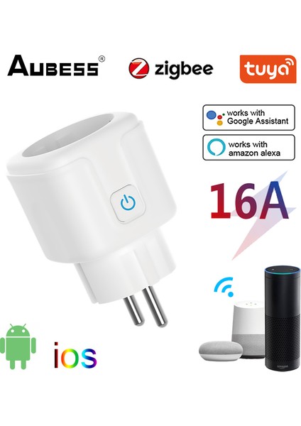 [10000 Stokta Var] Tuya Zigbee Ab Akıllı Priz Fişi Akıllı Ev Kablosuz Uzaktan Kumanda Uygulaması Google Alexa Için Güç Monitörü Çıkışı (Yurt Dışından)