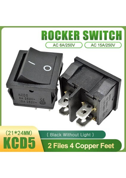 Kcd5 Mandallama Rocker Anahtarı 4 Pin 6 Pin On-Off On-Off-On 6A 250V Tekne Güç Anahtarı Basma Düğmesi Işık ile 21*24MM (Yurt Dışından)