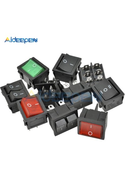 Kcd5 Mandallama Rocker Anahtarı 4 Pin 6 Pin On-Off On-Off-On 6A 250V Tekne Güç Anahtarı Basma Düğmesi Işık ile 21*24MM (Yurt Dışından)