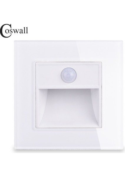 Coswall Yeni Varış Sundurma/koridor/köşe/merdiven Lambası Duvar Ayak Işıkları Anahtarı Insan Vücudu Sensör Lambası Kristal Cam Panel (Yurt Dışından) fiyatları