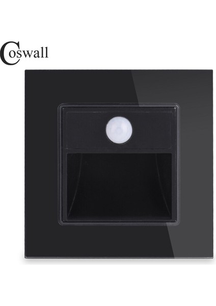 Coswall Yeni Varış Sundurma/koridor/köşe/merdiven Lambası Duvar Ayak Işıkları Anahtarı Insan Vücudu Sensör Lambası Kristal Cam Panel (Yurt Dışından) modelleri