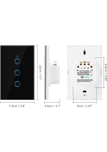 Akıllı Wifi Anahtarı 3 Yollu Wifi Akıllı Basın Uzaktan Kumanda Ses Denetleyicisi Alexa Echo, G-Home, Tmall Genie, Ifttt (Yurt Dışından) fiyatları