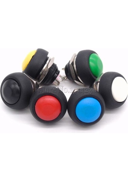 Adet Korna Anahtarı PBS-33B 2pin Mini Anahtar 12MM 12V 1A Su Geçirmez Anlık Basmalı Düğme Anahtarı Sıfırlamadan Bu Yana Kilitlemesiz (Yurt Dışından)
