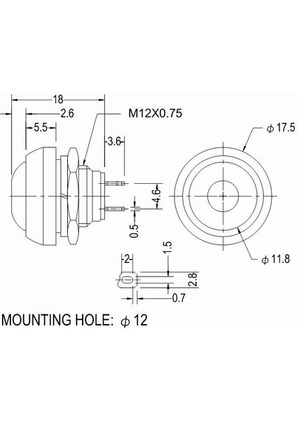 Adet Korna Anahtarı PBS-33B 2pin Mini Anahtar 12MM 12V 1A Su Geçirmez Anlık Basmalı Düğme Anahtarı Sıfırlamadan Bu Yana Kilitlemesiz (Yurt Dışından) fiyatları