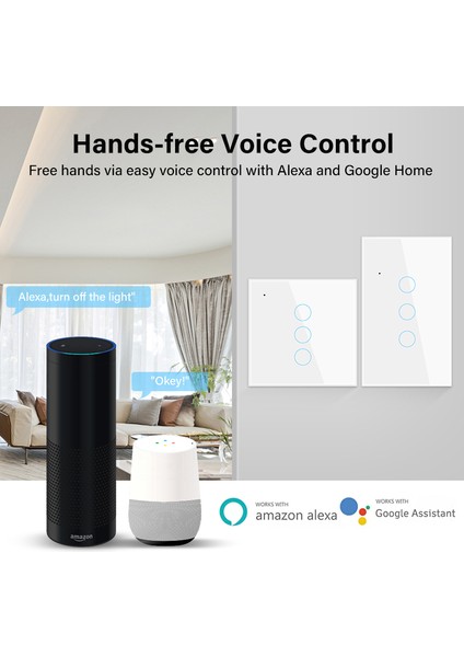 Tuya Wifi Akıllı Işık Dokunmatik Anahtar Akıllı Yaşam/tuay App Uzaktan Kumanda ile Çalışır, Alexa Google Home ile Uyumlu - Ab Stabdard (Yurt Dışından) modelleri