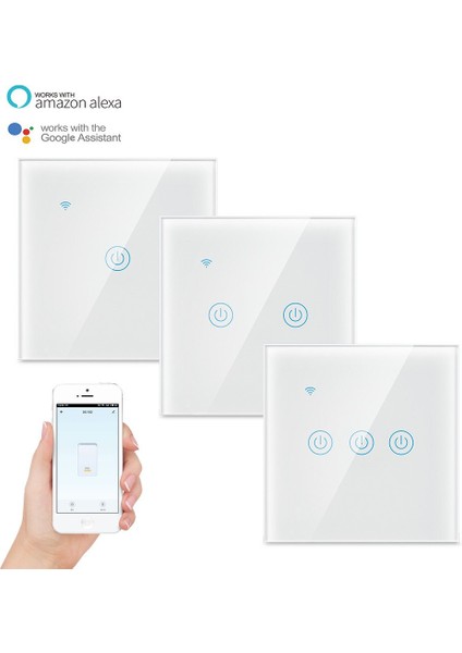 Akıllı Wifi Dokunmatik Işık Anahtarı Tuya RF433 Uzaktan Akıllı Ev Denetleyicisi 1/2/3 Gang Ab Standart Anahtarı Alexa ile Çalışmak (Yurt Dışından)