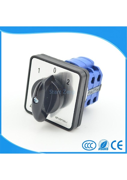 Elektrikli 3 Pozisyon 1-0-2 8 Terminal Döner Kam Değiştirme Anahtarı 660V 20A SZW26-20 (Yurt Dışından)