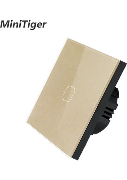 Minitiger Dokunmatik Anahtarı Ab Standardı 1 Gang 1 Yollu Siyah/altın/beyaz Duvar Lambası Dokunmatik Ekran Anahtarı Kristal Cam Anahtar Paneli (Yurt Dışından) indirimleri