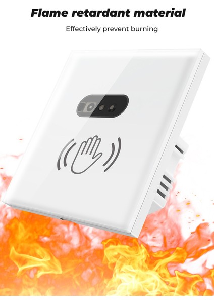 Akıllı Duvar Işık Anahtarı, Kızılötesi Sensör, Cam Ekran Paneli, Birleşik Krallık Nötr Kablo, 220V, 10A, Dokunmaya Gerek Yok Profesyonel Tasarım (Yurt Dışından) fırsatları