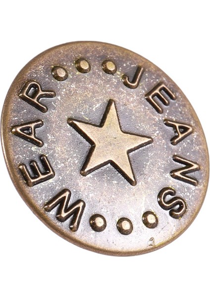 20 Parça Yıldız Baskılı Denim Ceket Kot Metal Çivi Düğmesi Bronz Ton (Yurt Dışından) indirimleri