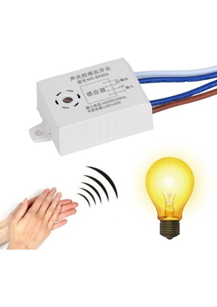 MR-SK50A 220V Modülü Otomatik Açma Kapama Akıllı Ses Ses Sensörü Işık Anahtarı Koridor Banyo Depo Merdiveninde Kullanın Tslm2 (Yurt Dışından)