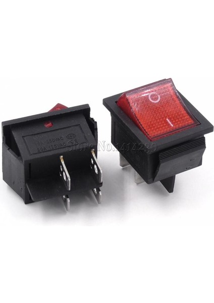 Kcd4 25X31MM Büyük Gemi Tipi Anahtar Kırmızı 4 Pin 2 Pozisyon 16A 250V 20A 125VAC On-Off Rocker Anahtarı Kırmızı Işıklı (Yurt Dışından)