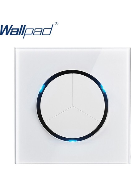 Wallpad 2019 Yeni Varış 3 Gang 1 Yollu Rastgele Tıklama Düğmesi Duvar Işık Anahtarı LED Göstergesi ile Kristal Cam Panel 16A (Yurt Dışından)