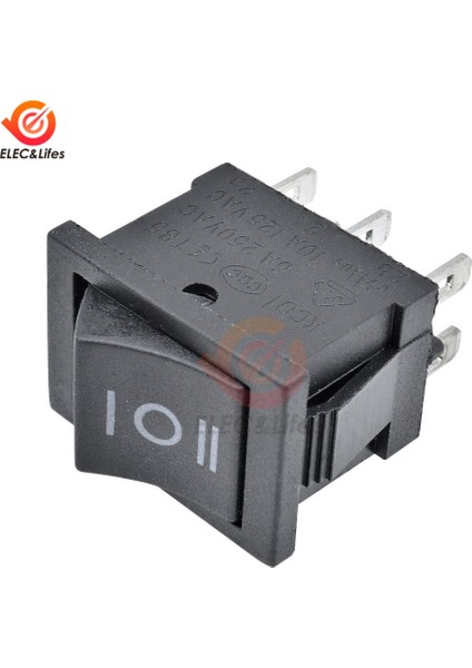 Adet Kcd1 6 Pin Siyah Rocker Anahtarı On-Off-On 3 Pozisyon 6A 250VAC / 10A 125VAC Dpdt Güç Anahtarı (Yurt Dışından) fiyatları