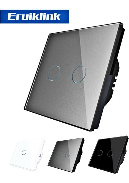 Eruiklink Ab/ingiltere Standart Ac 110V-250V Işık Anahtarları, Duvar Anahtarı, Kristal Cam Panel Dokunmatik Duvar Işık Anahtarı (Yurt Dışından) fırsatları