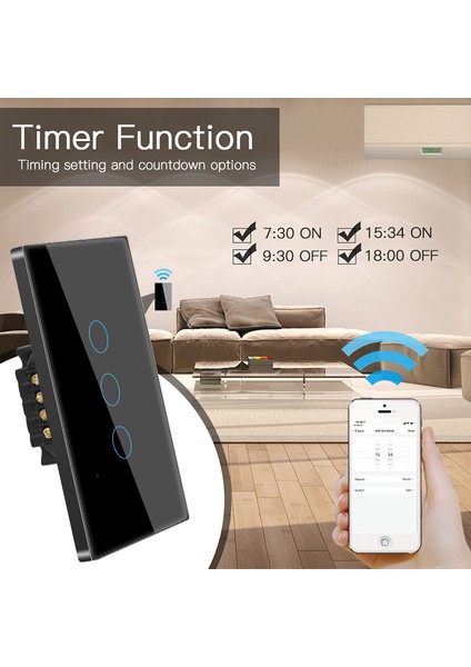 Tuya Wifi Akıllı Işık Dokunmatik Anahtarı Akıllı Yaşam/tuay App Uzaktan Kumanda Alexa Google Home ile Çalışmak Ab Nötr Kablo Gereklidir (Yurt Dışından)
