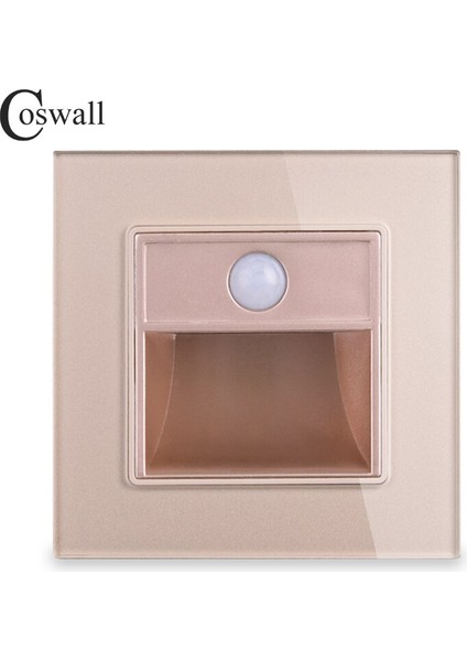 Coswall Yeni Varış Sundurma/koridor/köşe/merdiven Lambası Duvar Ayak Işıkları Anahtarı Insan Vücudu Sensör Lambası Kristal Cam Panel (Yurt Dışından) fırsatları