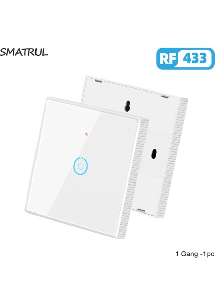 Smatrul - Akıllı Kablosuz Duvar Anahtarı - Rf 433MHZ - 2 Yollu Kontrol - 1/2/3 Gang Dokunmatik Cam Panel (Yurt Dışından)