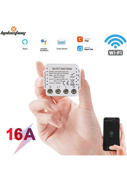 Avatto Tuya Mini 16A Wifi Anahtar Modülü, Akıllı Yaşam Uygulaması 2 Yönlü Kontrol, Alexa Için Akıllı Ev Kesici Çalışması, Google Home (Yurt Dışından)