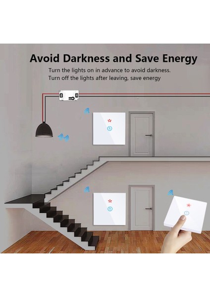 Akıllı Kablosuz Dokunmatik Anahtarı Işık Rf Uzaktan Cam Ekran 1 2 3 Gang Duvar Paneli Düğmesi 110 V 220 Alıcı Yatak Odası LED Lamba (Yurt Dışından)