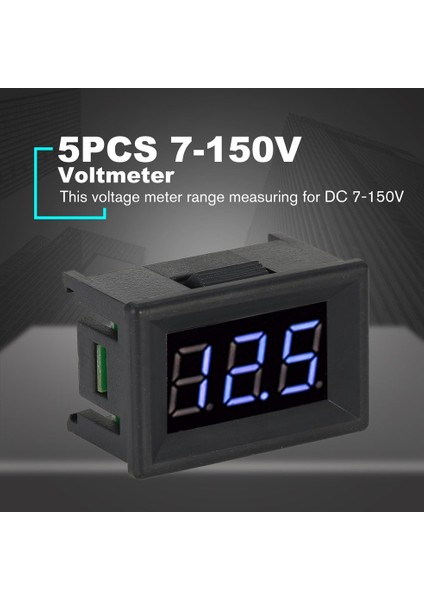 Adet 7-150V LED Ekran Paneli Voltmetre Gerilim Ölçer Volt Test Cihazı Oto Araba Siyah (Yurt Dışından) indirimleri