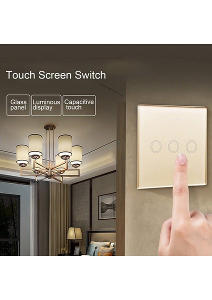 Ab/abd Standart Dokunmatik Ekran Anahtarı 1/2/3 Gang 1 Yollu Beyaz/siyah/altın Duvar Lambası Dokunmatik Anahtarı Kristal Cam Anahtar Paneli (Yurt Dışından) fiyatları