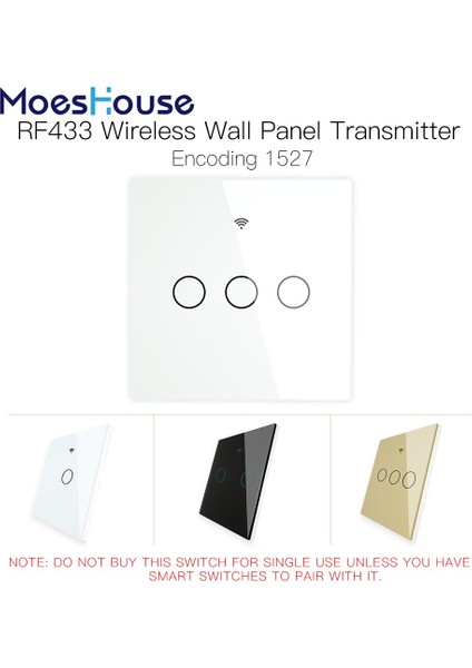 RF433 Mhz Kablosuz Duvar Cam Panel Anahtarı Uzaktan Kumanda Wifi Akıllı Kontrol Yapışkan Anahtar Alıcı ile Çalışmak (Yurt Dışından) fiyatları
