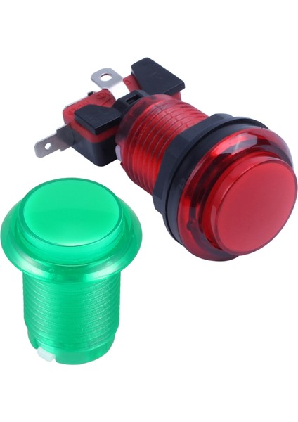 Adet Yuvarlak Aydınlatmalı Arcade Video Oyunu Basmalı Düğme Anahtarı LED Işık 5V/12V Renk: Yeşil ve Kırmızı (Yurt Dışından) modelleri