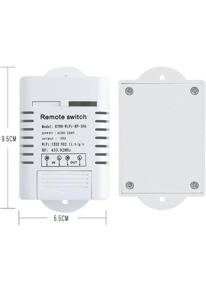 Ktnnkg AC85-260V 30A 3000W Yüksek Güç Wıfı Röle Anahtarı 433MHZ Alıcı Akıllı Ev Aletleri Kablosuz Uzaktan Kumanda Anahtarı App Kontrolü Alexa Google Home ile Çalışmak (Yurt Dışından) fırsatları