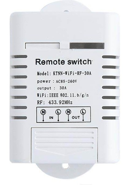 Ktnnkg AC85-260V 30A 3000W Yüksek Güç Wıfı Röle Anahtarı 433MHZ Alıcı Akıllı Ev Aletleri Kablosuz Uzaktan Kumanda Anahtarı App Kontrolü Alexa Google Home ile Çalışmak (Yurt Dışından) indirimleri