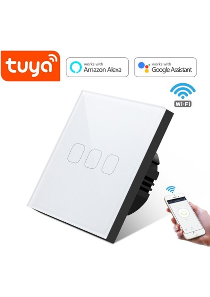 Tuya Akıllı Anahtar Wıfı Dokunmatik Anahtarı Alexa Uyumlu Google Ev Kesici Işık Anahtarları Akıllı Ev Wifi Anahtarı LED Lamba (Yurt Dışından) modelleri
