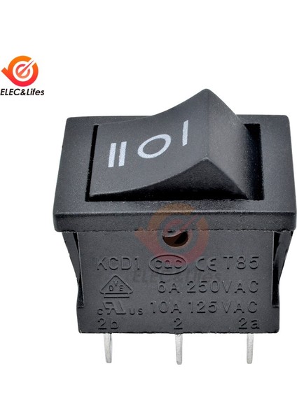 Adet Kcd1 6 Pin Siyah Rocker Anahtarı On-Off-On 3 Pozisyon 6A 250VAC / 10A 125VAC Dpdt Güç Anahtarı (Yurt Dışından) indirimleri
