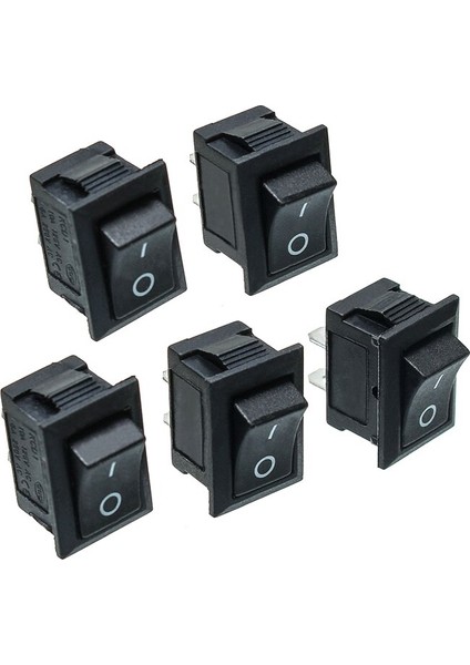 Adet Siyah Basma Düğmesi Mini Anahtar 6A-10A 250 V KCD1-101 2pin Snap-In Açma/kapama Rocker Anahtarı 21*15 mm (Yurt Dışından)