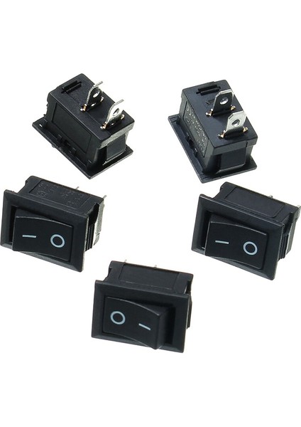 Adet Siyah Basma Düğmesi Mini Anahtar 6A-10A 250 V KCD1-101 2pin Snap-In Açma/kapama Rocker Anahtarı 21*15 mm (Yurt Dışından)