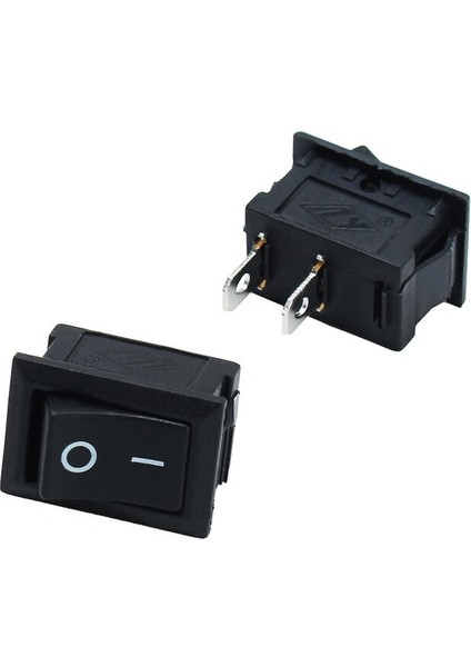 Adet Siyah Basma Düğmesi Mini Anahtar 6A-10A 250 V KCD1-101 2pin Snap-In Açma/kapama Rocker Anahtarı 21*15 mm (Yurt Dışından)