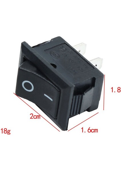 Adet Siyah Basma Düğmesi Mini Anahtar 6A-10A 250 V KCD1-101 2pin Snap-In Açma/kapama Rocker Anahtarı 21*15 mm (Yurt Dışından)