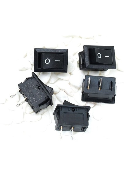 Adet Siyah Basma Düğmesi Mini Anahtar 6A-10A 250 V KCD1-101 2pin Snap-In Açma/kapama Rocker Anahtarı 21*15 mm (Yurt Dışından)