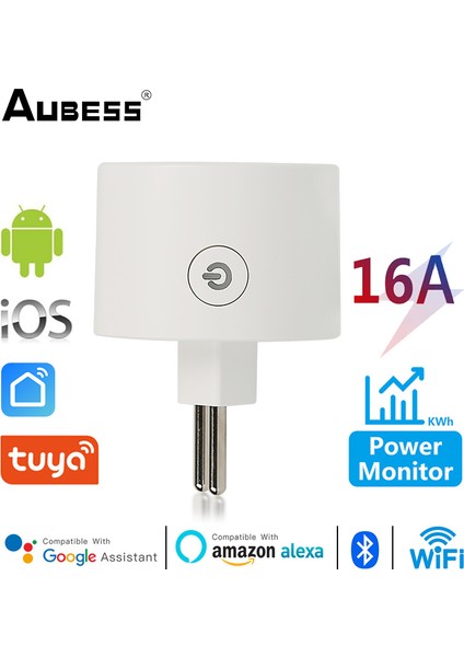 Güç Monitörü Işlevli Akıllı Wifi Fişi Brezilya 16A Smart Life Uygulaması Uzaktan Kumanda Prizi Alexa Google Home ile Çalışır 【24 Saat Içinde Nakliye】 (Yurt Dışından)