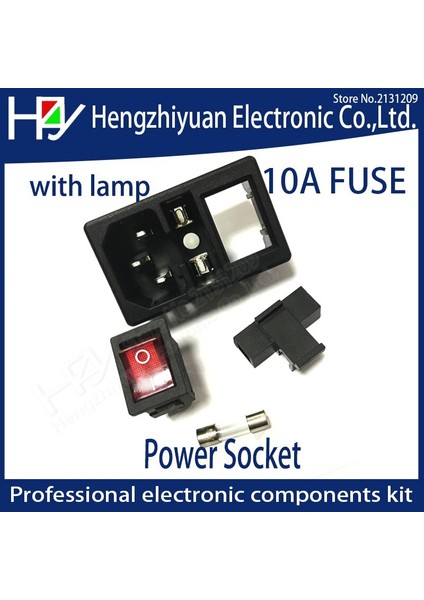 Hzy Yenı Yüksek Kalıtelı Kırmızı Işık Güç Rocker Anahtarı Sigortalı Iec 320 C14 Giriş Güç Soketi Sigorta Anahtarı Konnektör Fişi 10A 250 V B2C (Yurt Dışından) modelleri