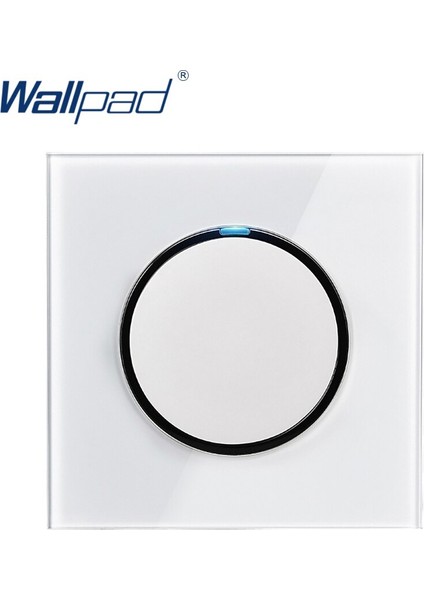 Wallpad 2019 Yeni Varış 1 Gang 2 Yollu Rastgele Tıklama Düğmesi Duvar Işık Anahtarı LED Göstergesi ile Kristal Cam Panel 16A (Yurt Dışından)