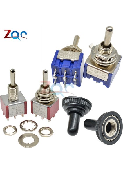 Adet Mini Otomatik MTS-203 Geçiş Anahtarı 6 Pin 3 Pozisyon Mandallama Spdt Dpdt MTS203 On-Off-On 125VAC 6A/5A 250VAC 3A/2A Montaj (Yurt Dışından)