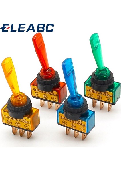 Otomotiv Geçiş Anahtarı 3 Pinli On-Off Lambalı DC12V 20A (Yurt Dışından)