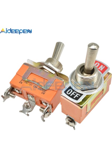 E-TEN1121 3 Pin 3 Terminal Geçiş Anahtarı On-Off 2 Pozisyon 3 Pin 250V 15A Ac Mini Geçiş Anahtarı Su Geçirmez Kapak (Yurt Dışından)