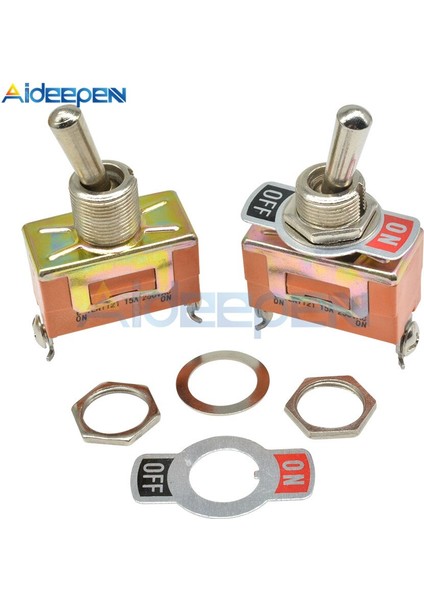 E-TEN1121 3 Pin 3 Terminal Geçiş Anahtarı On-Off 2 Pozisyon 3 Pin 250V 15A Ac Mini Geçiş Anahtarı Su Geçirmez Kapak (Yurt Dışından)