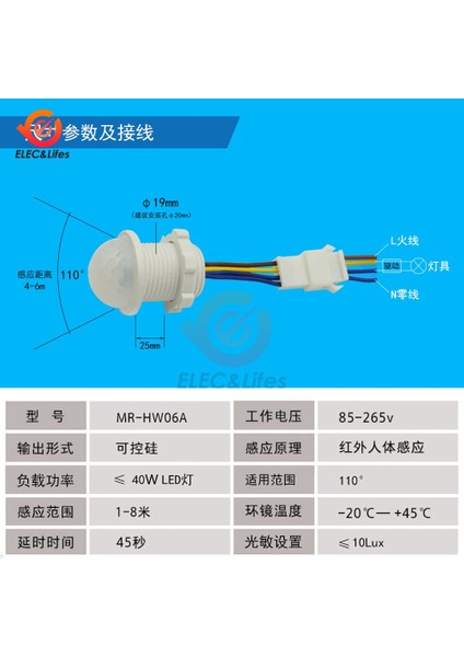 Ac 220V Kızılötesi Pır Probu LED Vücut Hareket Sensörü Kızılötesi Indüksiyon Anahtarı Otomatik LED Işık Lamba Kontrol Kontrol Anahtarı (Yurt Dışından)